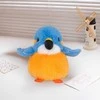 Lean Toys Pliušinis paukštelis su pakabuku, mėlynos ir oranžinės spalvos, 12 cm