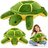 Lean Toys Pliušinis žaislas vėžlys, žalias su geltonomis detalėmis, 65 × 45 × 25 cm