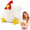 Lean Toys Pliušinis žaislas višta, baltas, 30 × 20 × 12 cm