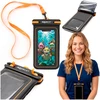 Springos Plūduriuojantis IPX8 telefono dėklas, juodas / oranžinis / skaidrus, 23,5 cm