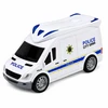 Lean Toys Policijos garažas su automobiliais ir sraigtasparniu, mėlynas ir baltas, 32 × 17 × 21 cm