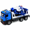 Lean Toys Policijos vilkikas su patruliniu automobiliu mėlyna ir balta 2 vnt.