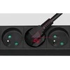 Juodas Rebel ilgintuvas su jungikliu 3 lizdai - 5m (1.5mm)