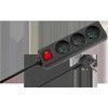 Juodas Rebel ilgintuvas su jungikliu 3 lizdai - 5m (1.5mm)
