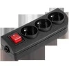 Gniazdo Oem Prailginimo lizdas x 3 su įžeminimu ir jungikliu juodas GN-30W-2