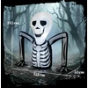Pripučiamas Helovino skeletas, ropojantis, su LED apšvietimu, juodos ir baltos spalvos, 153 x 53 x 142 cm