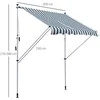 Outsunny Reguliuojamo aukščio markizė, balkono markizė - žalia su balta 200 x 150 cm