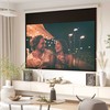 Projektorius Elektrinis projektoriaus ekranas 247 x 168 cm 100 colių 16:9 HD 4K su nuotolinio valdymo pultu, baltas
