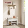 Songmics Vasagle Batų suolas su sėdyne ir daiktų laikymo vieta cappuccino beige