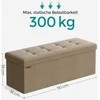 Songmics 110 cm sulankstomas suolas su daiktadėže šviesiai tamsiai pilkos spalvos
