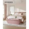 Songmics Taburetė su daiktadėže 38 x 110 x 38 cm pastelinės rožinės spalvos