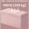 SONGMICS suoliukas su saugojimo dėže iš aksomo, 38 x 76 x 38 cm, sulankstomas suoliukas