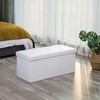 Songmics Pufas 76 cm dirbtinė oda balta