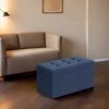 Songmics Pufas - daiktadėžė 76x38x38 cm tamsiai mėlyna