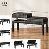 HOMCOM reguliuojamas pianino suoliukas su daiktadėže, pianino kėdė, atlaikanti iki 220 KG, dirbtinė oda, juoda, 105 x 37 x 48-58 cm