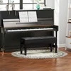 HOMCOM reguliuojamas pianino suoliukas su daiktadėže, pianino kėdė, atlaikanti iki 220 KG, dirbtinė oda, juoda, 105 x 37 x 48-58 cm