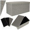 Ikonka Sulankstomas pufas su dėže pilkas didelis 76x38x38cm