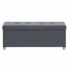 Songmics Pufas su daiktadėže 38 x 110 x 40 cm pilkas