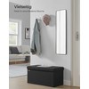 Songmics Suoliukas su daiktadėže 38 x 76 x 38 cm rašalas juodas