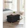 Songmics Sulankstomas suolas 38 x 76 x 40 cm su daiktadėže, juodas