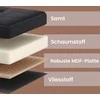 SONGMICS suoliukas su saugojimo dėže iš aksomo, 38 x 76 x 38 cm, sulankstomas suoliukas