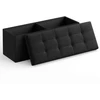 Leobert Pufas su daiktadėže, sulankstomas, juodas, 110 × 38 × 38 cm