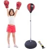 HOMCOM Punchingball Set Standbox reguliuojamo aukščio 125-145cm pirštinės siurblys profesionalams ir pradedantiesiems
