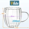Puodeliai su dviguba sienele, skaidrūs, 230 ml, 2 vnt.