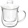 Puodelis su išimamu sieteliu ir dangteliu, skaidrus, 350 ml