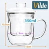 Puodelis su išimamu sieteliu ir dangteliu, skaidrus, 350 ml