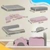 AIYAPLAY 12 dalių putplasčio blokelių rinkinys laipiojimui, statybai, ropojimui, vidinėms žaidimų kilimėliams su virvės užvalkalu, pilkas+rožinis
