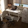 Vinsetto elektrinis reguliuojamo aukščio stalas 120 x 60 cm kompiuterio stalas su 3 atminties nustatymais, ergonomiškas stovimas-sėdimas stalas su apsauga nuo susidūrimo, 2 kabliukai, baltas