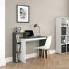 Rašomasis stalas ModernHome, 110x40x75 cm, baltas/pilkas