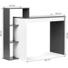 Rašomasis stalas ModernHome, 110x40x75 cm, baltas/pilkas