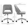 Vinsetto aukščio reguliuojama biuro kėdė su ratukais, 360° besisukanti, šukos formos, poroloninė, 49 x 60 x 79-91 cm, pilka
