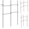Reguliuojama grindų ir lubų drabužių kabykla su 4 skersiniais, juoda, 110–315 × 138,9–243,8 cm