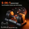Reguliuojamas hantelis 2–11 kg, juodas, 39 × Ø14,5 cm