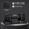 Reguliuojamas hantelis 2–11 kg, juodas, 39 × Ø14,5 cm