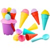 Lean Toys Rožinis smėlio žaislų rinkinys su kibirėliu ir ledų formelėmis, 6 vnt.