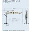 Songmics Saulės skėtis 350 cm