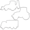 Sausainių formelės transporto priemonių formų, sidabrinės, 3 vnt.
