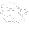 Sausainių formelių rinkinys su dinozaurų ir palmės motyvais, sidabrinis, 3 vnt.