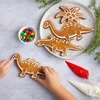 Sausainių formelių rinkinys su dinozaurų ir palmės motyvais, sidabrinis, 3 vnt.
