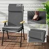 Outsunny sėdynės pagalvėlė 120 x 47 x 9,5 cm, atspari vandeniui, su raiščiais, galvos atrama, UPF50+, lauko ir vidaus naudojimui, sėdynės paminkštinimas sulankstomai kėdei, valgomojo kėdei, tamsiai pilka