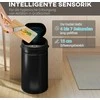 HOMCOM 30 litrų jutiklinis šiukšliadėžė su minkšto uždarymo funkcija, bekontaktis nerūdijančio plieno šiukšliadėžė higieniškiems virtuvės reikmenims