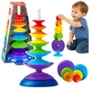 Lean Toys Sensorinis bokštelis spalvotas 7 vnt.