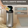 HOMCOM 42 litrų sensorinė šiukšliadėžė su švelnaus uždarymo funkcija, bekontaktė nerūdijančio plieno šiukšliadėžė higieniškai virtuvei