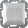 Łącznik Sidabrinis dvigubas jungiklis Pearl, 10A, 250V, WP-2P