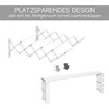 HOMCOM sieninis drabužių džiovintuvas, taupantis vietą, bendras džiovinimo ilgis 57,5 cm, skirtas naudoti viduje ir lauke, metalinis, baltas, 63,5 x 60 x 20 cm