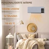Sieninis elektrinis šildytuvas su PTC kaitinimo elementais ir svyravimo funkcija, pilkas, 54,5 x 12 x 21,5 cm
